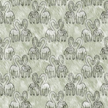 Bebek odası dekorasyonu için şirin bir safari vahşi zürafa deseni. Kusursuz Afrikalı kürklü yeşil, cinsiyet dokusuna sahip nötr baskı tasarımı.