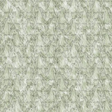 Bebek odası dekorasyonu için şirin bir safari vahşi zürafa deseni. Kusursuz Afrikalı kürklü yeşil, cinsiyet dokusuna sahip nötr baskı tasarımı.