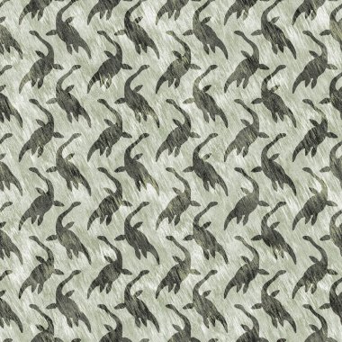 Kahverengi el plesiosaur dinazorunu kusursuz şekilde çizmiş. Bebek yuvası için cinsiyet Nötr Jurasik fosil silueti. Müze, nesli tükenme ve tekstil tasarımı için cinsiyet ayrımı yapılmamış ev dekorasyonu