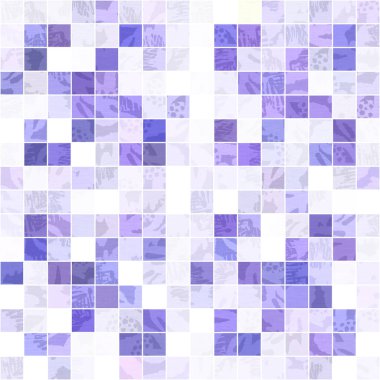 Küçük mor geometrik mozaik piksel ızgarası dikişsiz desen. Modern kare şekilli fayans dokusu. 2022 şebeke arka planının rengi. Yüksek kaliteli jpg raster örneği