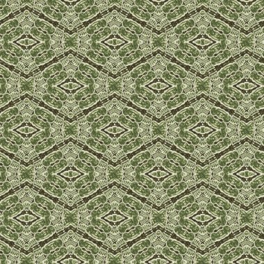 Mozaik geometrik yeşil, pürüzsüz doku deseni. Yazılı kumaş için modaya uygun kaleydoskop tasarımı. Sert soyut tekstil tasarımı