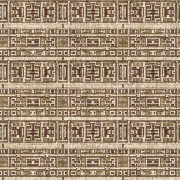 塞皮亚褐色几何帆布效果无缝质感 物性地质有机模式 耐磨老式装饰设计 — 图库照片