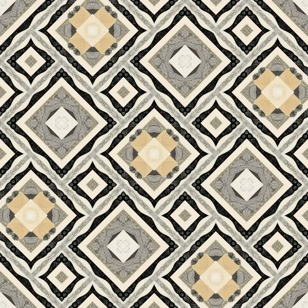 Forest Green Decorative Damask Seamless Pattern Geometric Kaleidoscope Linen Wallpaper — Stockfoto
