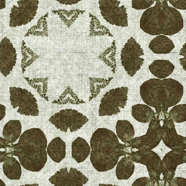 Foliage Green Kaleidoscope Seamless Texture Pattern Trendy Optic Fresh Design — Fotografia de Stock