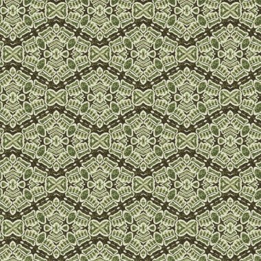 Mozaik geometrik yeşil, pürüzsüz doku deseni. Yazılı kumaş için modaya uygun kaleydoskop tasarımı. Sert soyut tekstil tasarımı