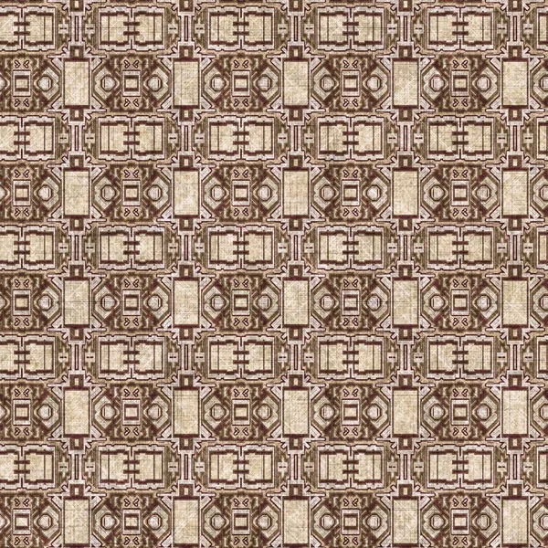 Sepia Brown Geometric Canvas Effect Seamless Texture Material Geo Organic — Stock Photo, Image