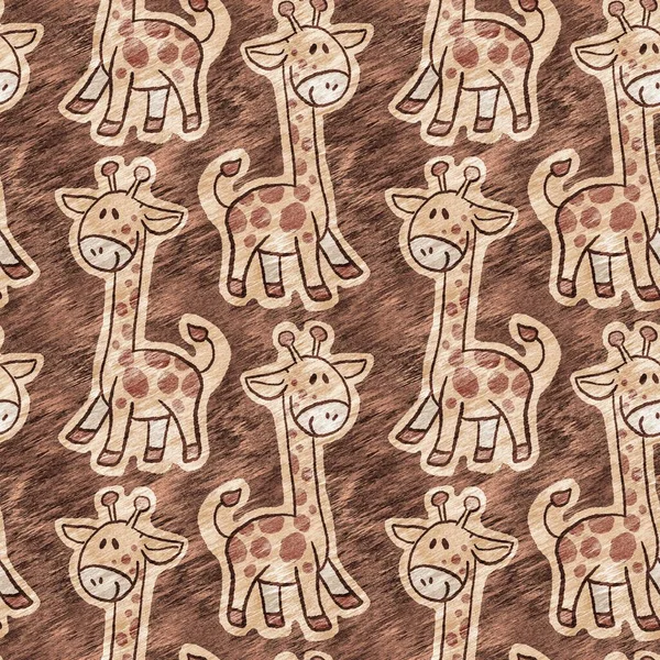 Roztomilý Safari Divoká Žirafa Zvířecí Vzor Pro Děti Pokoj Dekor — Stock fotografie