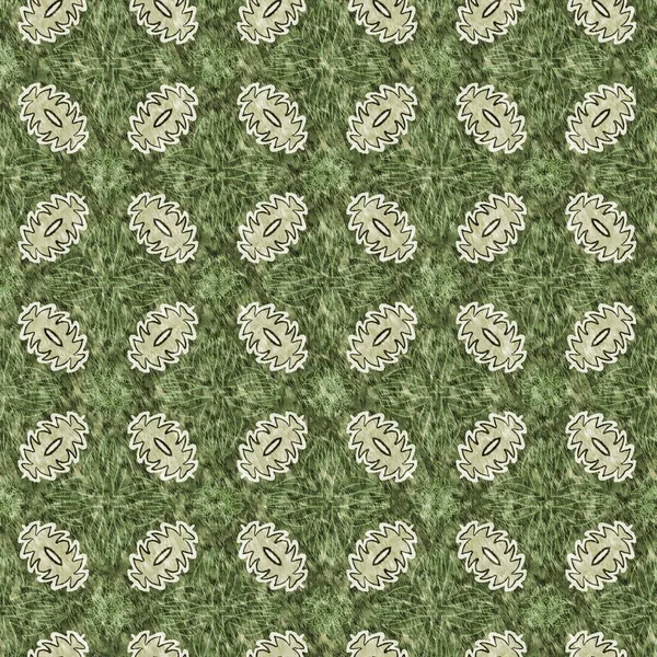 Mosaic Geometric Green Leopard Print Texture Pattern Trendy Kaleidoscope Woven — Stok Foto