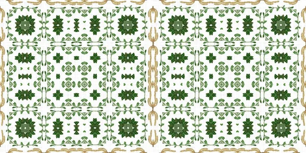 Foliage Kaleidoscope Seamless Border Pattern Trendy Optic Fresh Design Edging — Foto de Stock