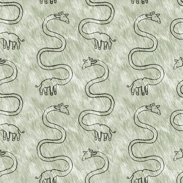 Bebek odası dekorasyonu için şirin bir safari vahşi zürafa deseni. Kusursuz Afrikalı kürklü yeşil, cinsiyet dokusuna sahip nötr baskı tasarımı.