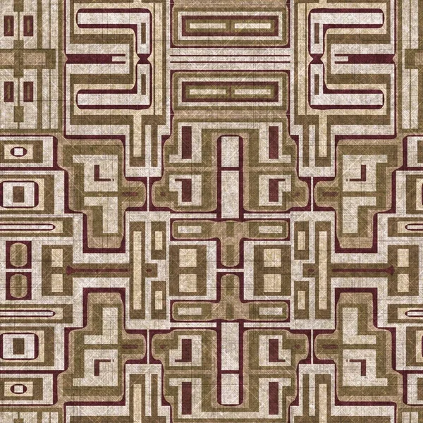 Sepia Marrón Efecto Lona Geométrica Textura Sin Costuras Material Patrón — Foto de Stock
