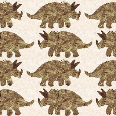 El çizimi Triceratops dinozor pürüzsüz desen. Bebek yuvası için cinsiyet Nötr Jurasik fosil silueti. Müze, nesli tükenme ve tekstil tasarımı için cinsiyet ayrımı yapılmamış ev dekorasyonu