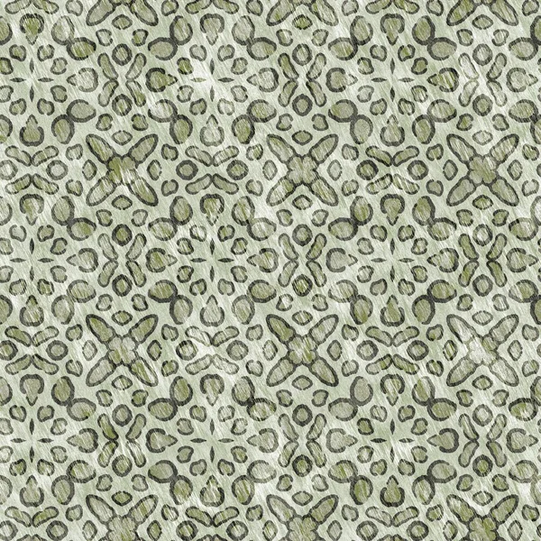 Mosaic Geometric Green Leopard Print Texture Pattern Trendy Kaleidoscope Woven — 스톡 사진
