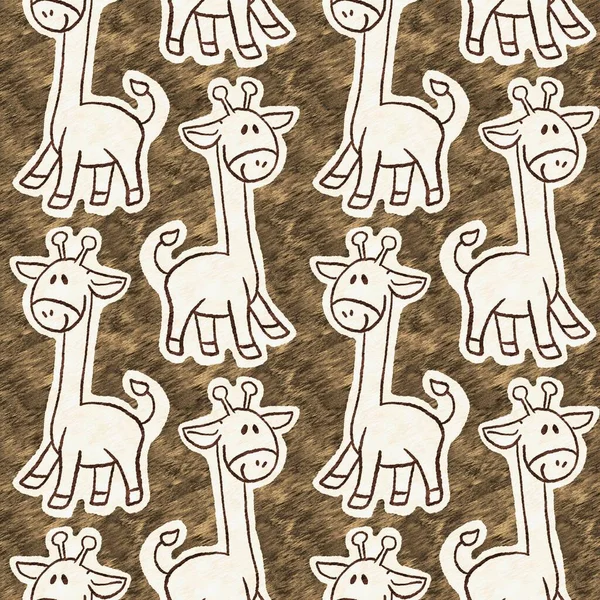 Cute Safari Wild Giraffe Animal Pattern Babies Room Decor Seamless – stockfoto