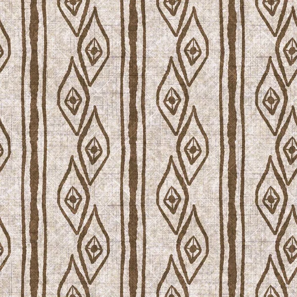 Doodle Seamless Hand Drawn Linen Style Pattern Organic Natural Tone — Foto Stock