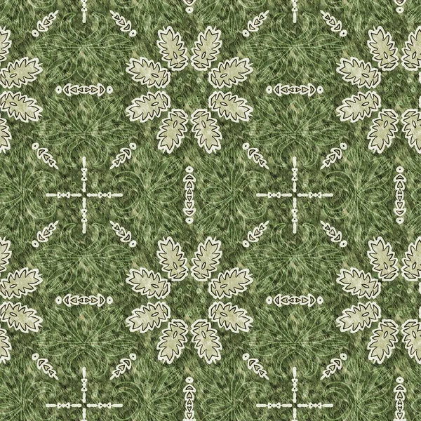 Мозаичный Геометрический Зелёный Леопардовый Рисунок Текстуры Модный Калейдоскоп Сотканный Печатной — стоковое фото