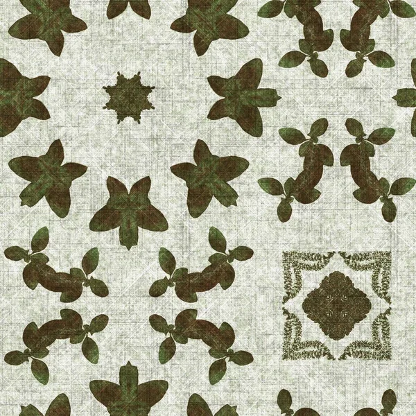 Foliage Green Kaleidoscope Seamless Texture Pattern Trendy Optic Fresh Design — Φωτογραφία Αρχείου