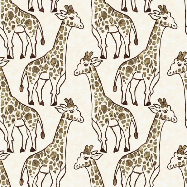 Padrão Animal Girafa Selvagem Safari Bonito Para Decoração Sala Bebês — Fotografia de Stock