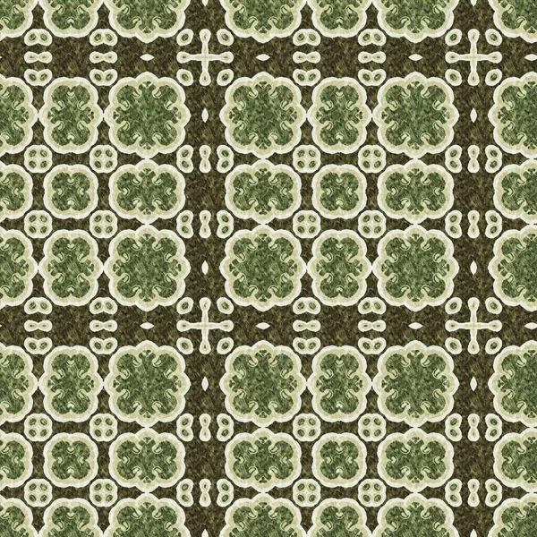 Patrón Textura Sin Costura Verde Geométrico Mosaico Caleidoscopio Moda Diseño — Foto de Stock