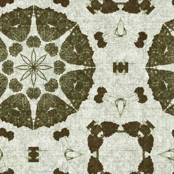 Listová Zelená Kaleidoskop Bezešvé Textury Vzor Moderní Optický Čerstvý Design — Stock fotografie