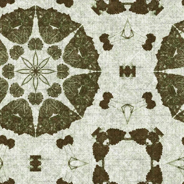 Foliage Green Kaleidoscope Seamless Texture Pattern Trendy Optic Fresh Design — ストック写真