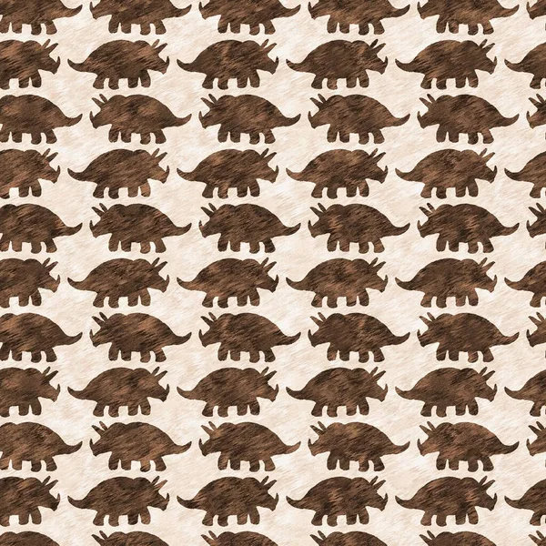 El çizimi Triceratops dinozor pürüzsüz desen. Bebek yuvası için cinsiyet Nötr Jurasik fosil silueti. Müze, nesli tükenme ve tekstil tasarımı için cinsiyet ayrımı yapılmamış ev dekorasyonu