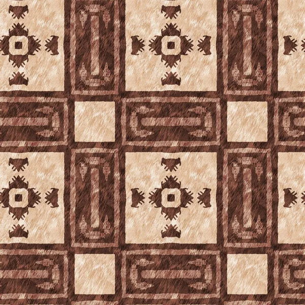 Mosaic Geometric Dark Brown Seamless Texture Pattern Trendy Kaleidoscope Woven — 图库照片