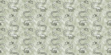 Bebek odası dekorasyonu için şirin bir safari vahşi zürafa sınırı. Kusursuz kürksüz yeşil desenli cinsiyet nötr iz tasarımı