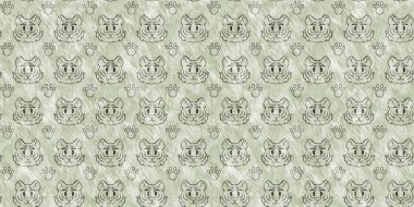 Bebek odası dekorasyonu için şirin bir safari vahşi kaplan sınırı. Kusursuz büyük kedi kürklü yeşil desenli cinsiyet nötr iz tasarımı.