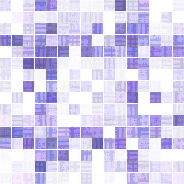 Tiny purple geometric mosaic pixel grid seamless pattern. Modern square shape tile trend texture. Color of the year 2022 grid background. High quality jpg raster swatch