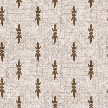 Doodle seamless hand drawn linen style pattern. Organic natural tone on tone design for throw pillow, soft furnishing. Modern sepia home decor