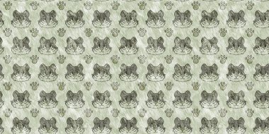 Bebek odası dekorasyonu için şirin bir safari vahşi kaplan sınırı. Kusursuz büyük kedi kürklü yeşil desenli cinsiyet nötr iz tasarımı.