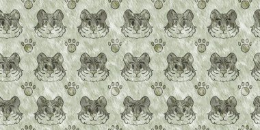 Bebek odası dekorasyonu için şirin bir safari vahşi kaplan sınırı. Kusursuz büyük kedi kürklü yeşil desenli cinsiyet nötr iz tasarımı.