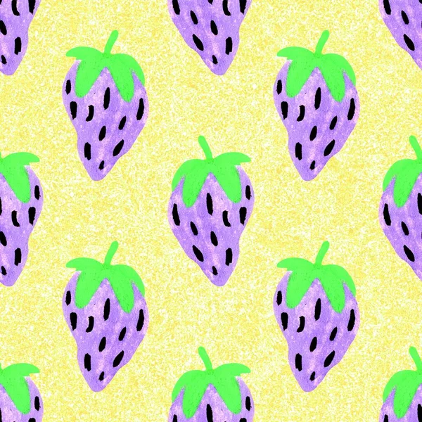 Bright strawberry vintage seamless pattern. Cottagecore retro summer fruit wallpaper. Whimsical paper cut sweet healthy berry backdrop