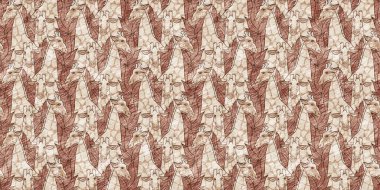 Bebek odası dekorasyonu için şirin bir safari vahşi zürafa sınırı. Kusursuz kürksüz kahverengi desenli cinsiyet nötr iz tasarımı.