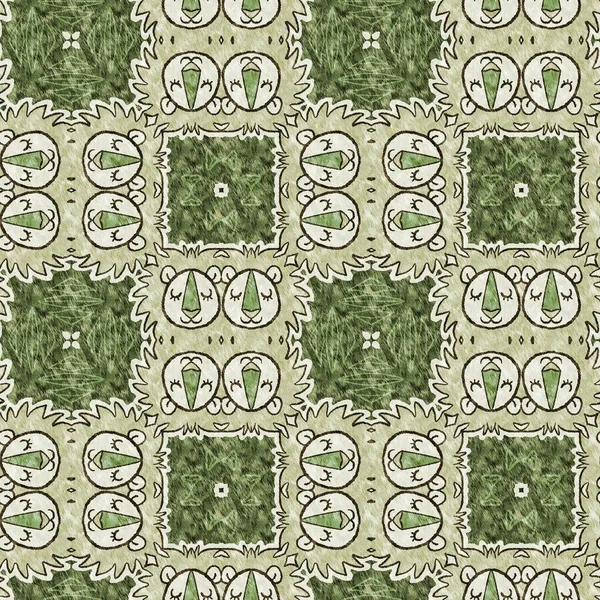 Mosaic Geometric Green Leopard Print Texture Pattern Trendy Kaleidoscope Woven — Stockfoto