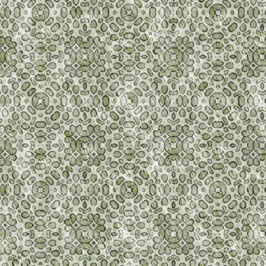 Mosaic geometric green leopard print texture pattern. Trendy kaleidoscope woven design for printed fabric. Rough abstract textile design