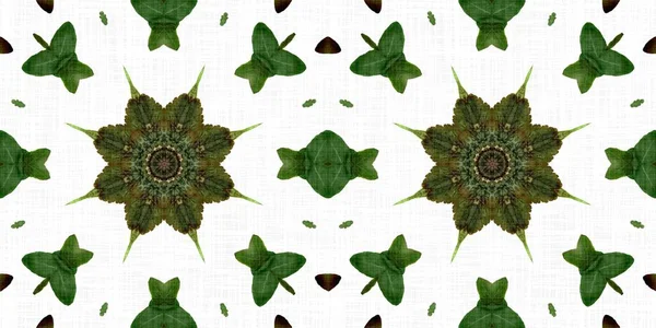 Foliage Kaleidoscope Seamless Border Pattern Trendy Optic Fresh Design Edging — 스톡 사진