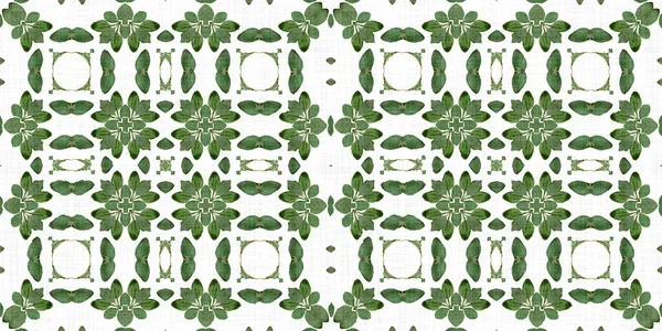 Foliage Kaleidoscope Seamless Border Pattern Trendy Optic Fresh Design Edging — Foto de Stock