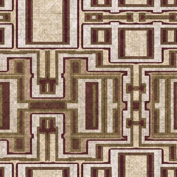 Sepiabraun Geometrische Leinwand Effekt Nahtlose Textur Material Geo Organisches Muster — Stockfoto