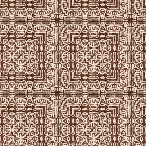 Mosaic Geometric Dark Brown Seamless Texture Pattern Trendy Kaleidoscope Woven — Photo