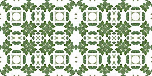 Foliage Kaleidoscope Seamless Border Pattern Trendy Optic Fresh Design Edging — Foto de Stock