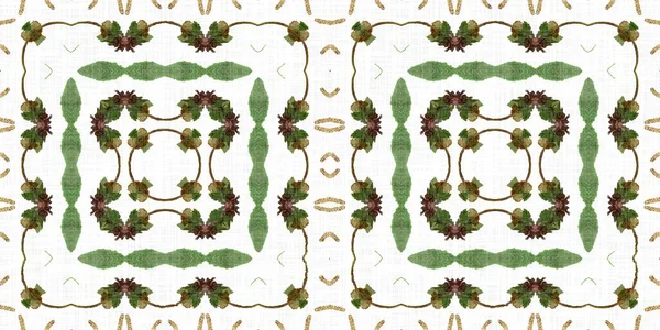 Foliage Kaleidoscope Seamless Border Pattern Trendy Optic Fresh Design Edging — Foto de Stock