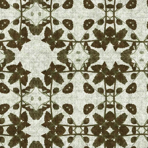 Foliage green kaleidoscope seamless texture pattern. Trendy optic fresh design for printed fabric. Geometric leaf abstract textile design
