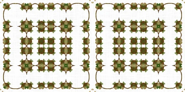 Foliage Kaleidoscope Seamless Border Pattern Trendy Optic Fresh Design Edging — Φωτογραφία Αρχείου