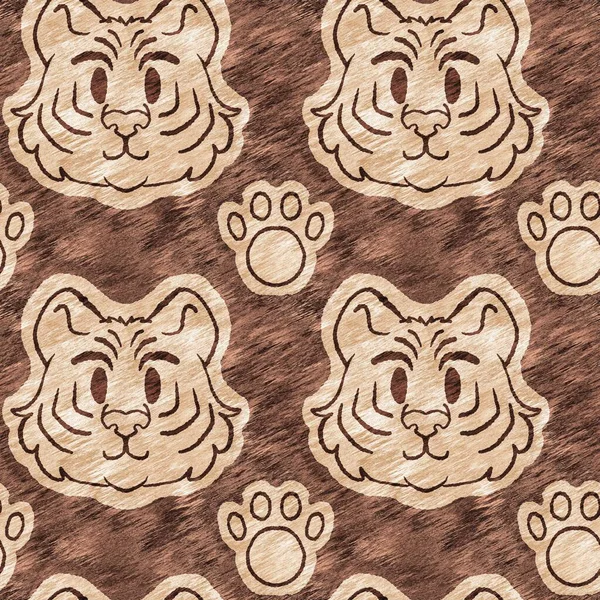 Motif Animal Tigre Sauvage Safari Mignon Pour Décoration Chambre Des — Photo