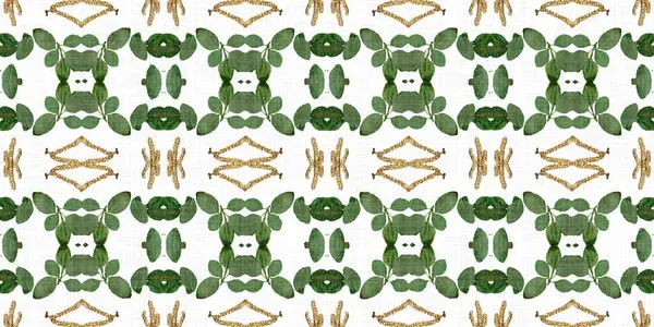 Foliage Kaleidoscope Seamless Border Pattern Trendy Optic Fresh Design Edging — Foto de Stock