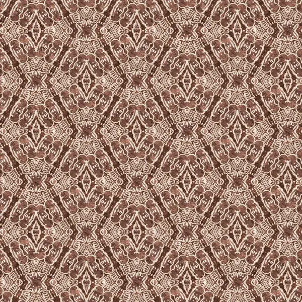 Mosaic Geometric Dark Brown Seamless Texture Pattern Trendy Kaleidoscope Woven — ストック写真