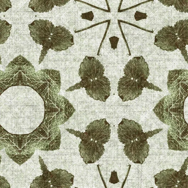 Liści Zielony Kalejdoskop Bezszwowy Wzór Tekstury Modny Optyczny Świeży Design — Zdjęcie stockowe