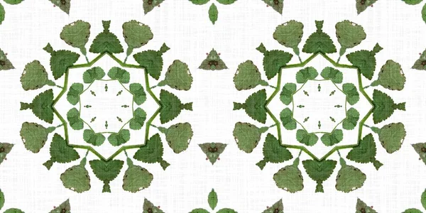 Foliage Kaleidoscope Seamless Border Pattern Trendy Optic Fresh Design Edging — Foto de Stock